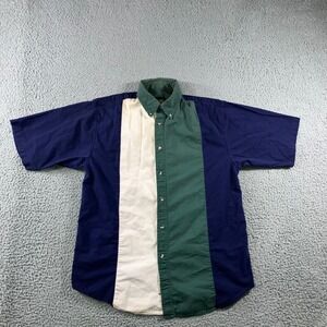 Vintage Specialty Collection Button Down Shirt Men Small Colorblock Retro